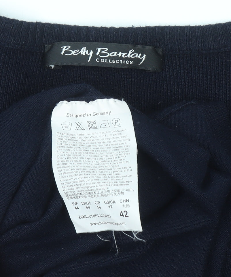 Betty Barclay Women’s Black Knit Fit & Flare Dress Size 16 3/4 Sleeve