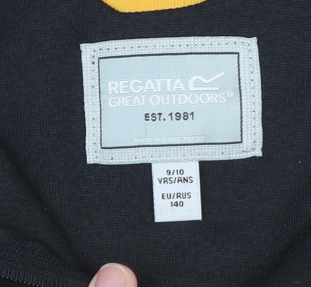Regatta Boys Black Fleece 1/4 Zip Outdoor Pullover Sweatshirt 9-10 Years