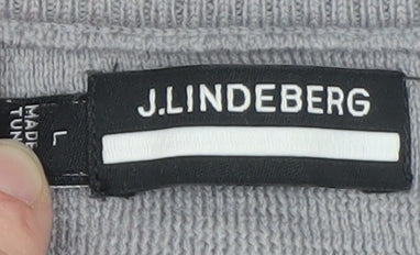 J.Lindeberg Boys Grey 1/2 Zip Merino Wool Pullover Sweater L