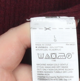 GAP Women’s Burgundy Boat Neck Long Sleeve Pullover Jumper Size L
