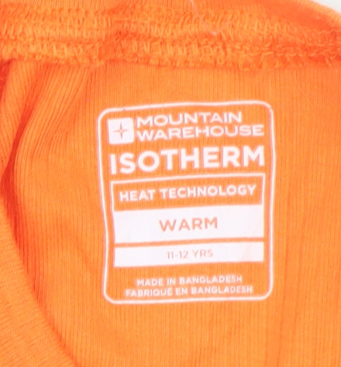 Mountain Warehouse Teens Orange Isotherm Long Sleeve Thermal Top 11-12 Yrs