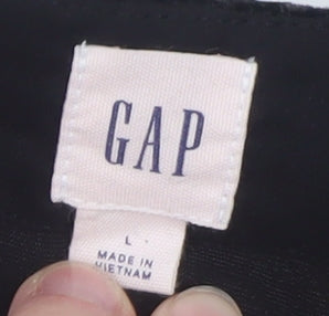 GAP Womens Black Velvet Short Sleeve Blouse Size L Relaxed Fit