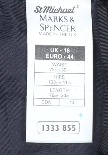 Marks and Spencer Women’s Blue Floral A-Line Knee Length Skirt Size 16