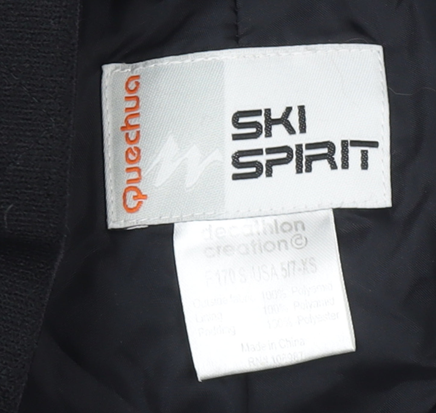 Quechua Women's Black Ski Spirit Snow Pants Size S Waterproof Winter Trousers