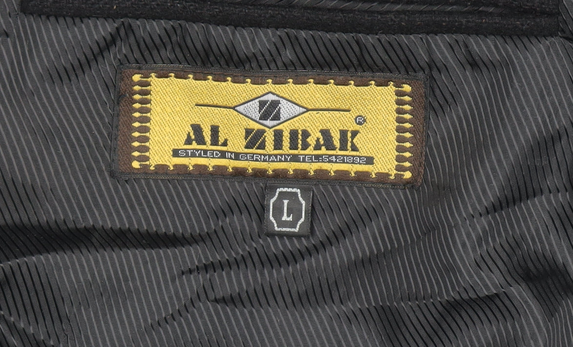 Al Zibak Women Black Wool Overcoat L Long Classic Lined