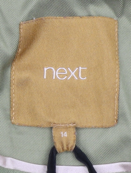 Next Women’s Green Size 14 Trench Jacket Mid-Length Classic