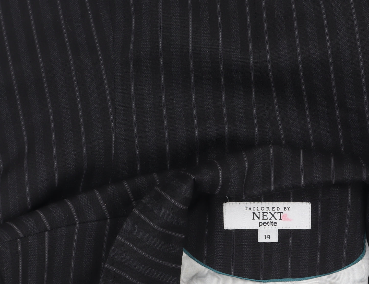 Next Petite Black Pinstripe Tailored Blazer Womens Size 14
