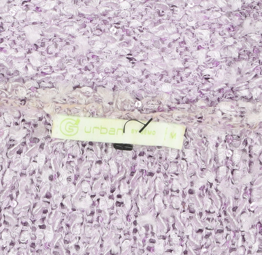 Urban by XENO Women's Purple Sequin Knit Cardigan Size M Relaxed Fit