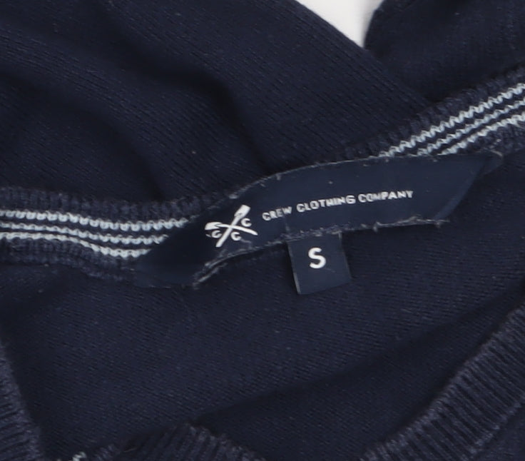 Crew Clothing Company Men's Blue Cotton V-Neck Jumper Size S