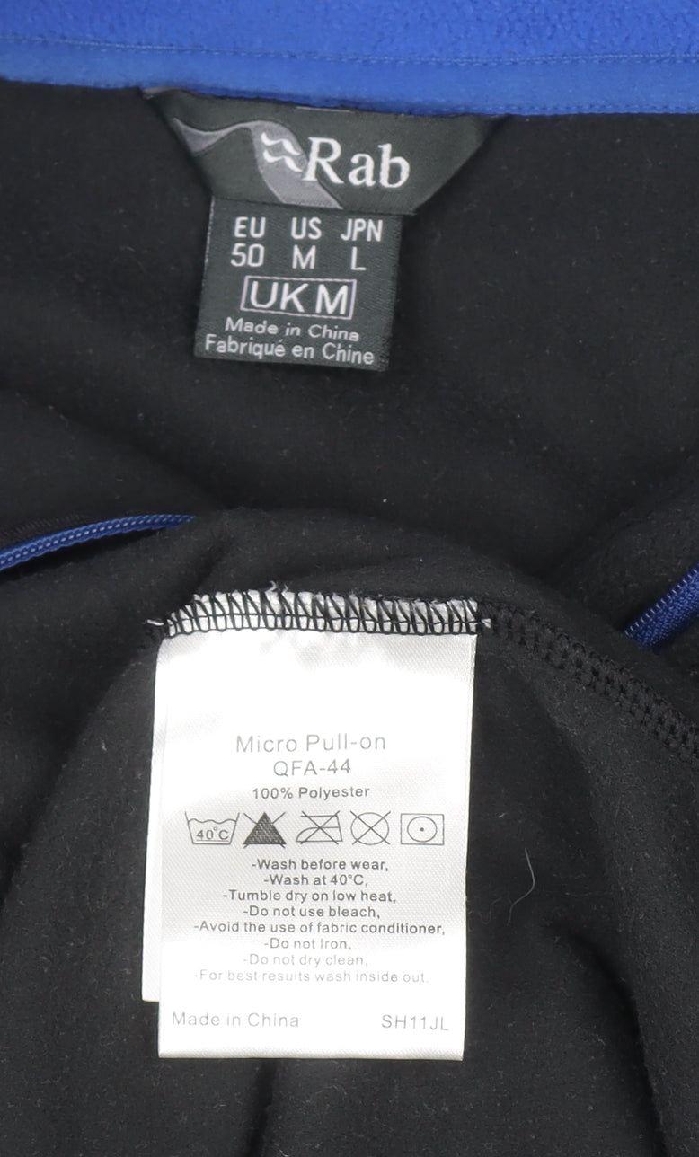 Rab Men's Black Fleece 1/4 Zip Pullover Sweatshirt M