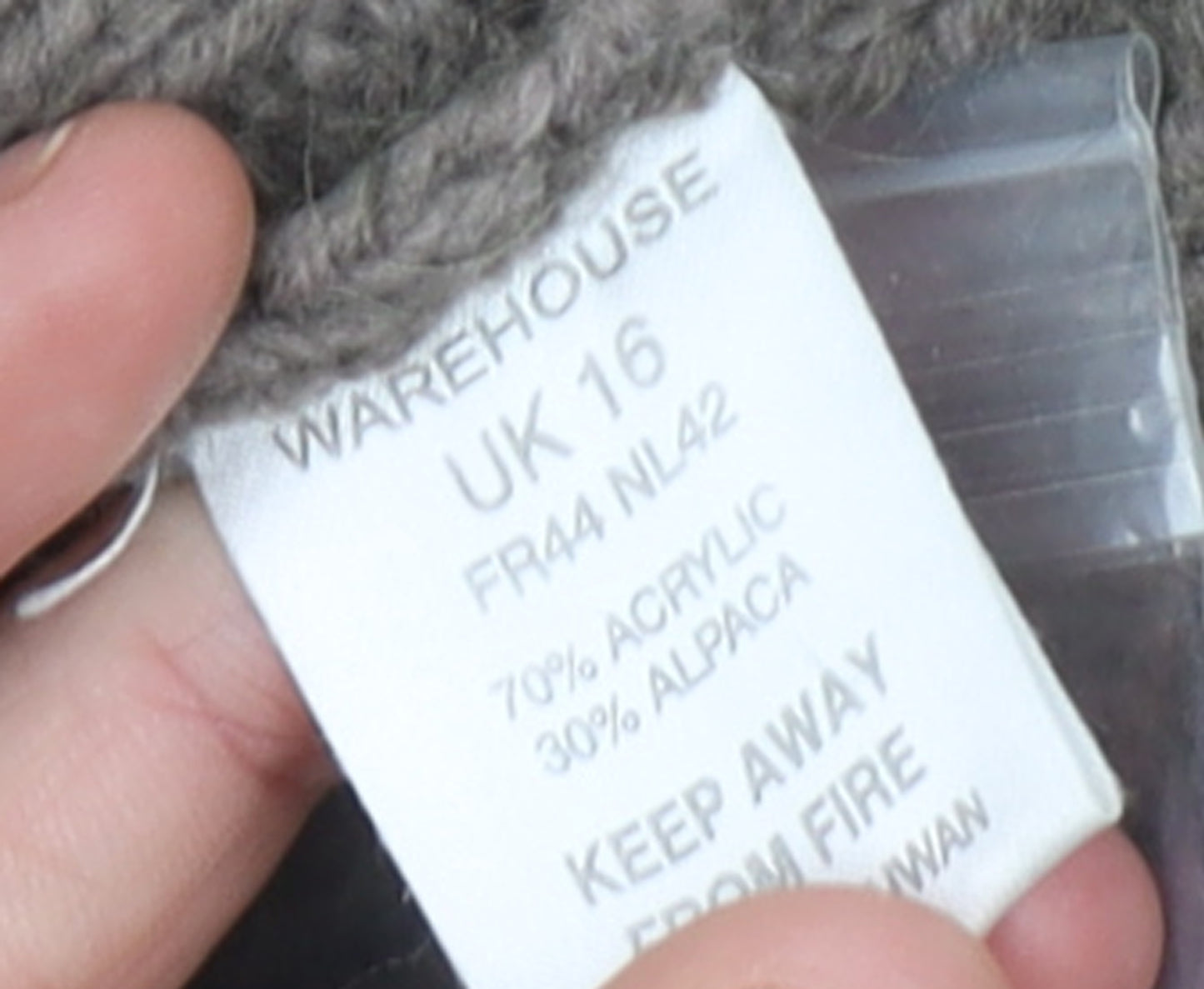 Warehouse Women Brown Chunky Knit High Neck Cardigan Size 16