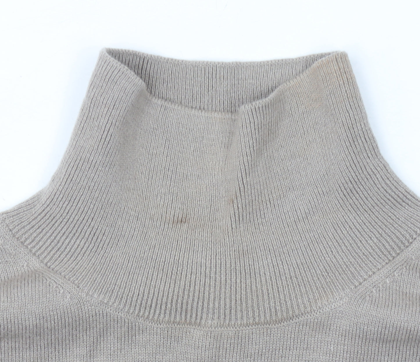 Massimo Dutti Womens Beige Wool Roll Neck Cape Jumper Size M