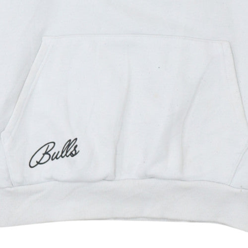NBA Boys White Chicago Bulls Pullover Hoodie 13-14 Years Fleece Sweatshirt