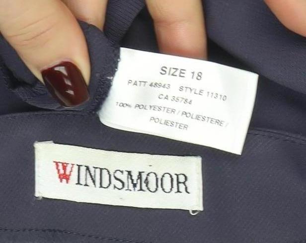 Windsmoor Women's Blue Long Single-Breasted Overcoat Size 18