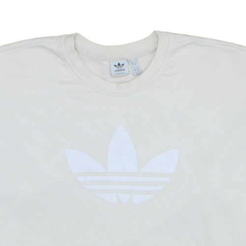 Adidas Womens White Crew Neck Pullover Sweatshirt Size 20