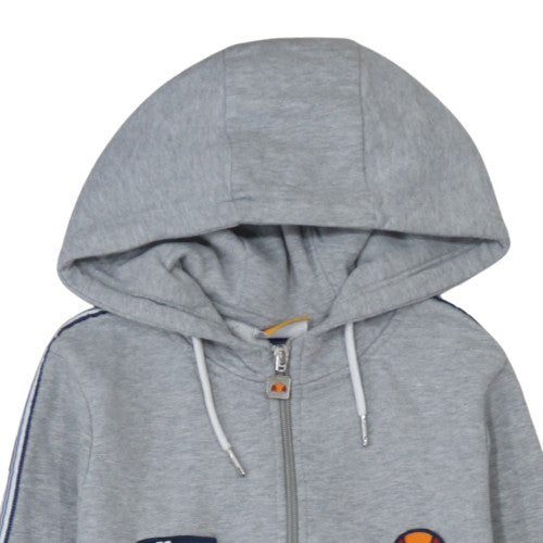 Ellesse Womens Grey Full Zip Hoodie UK 10 Cotton Blend Casual