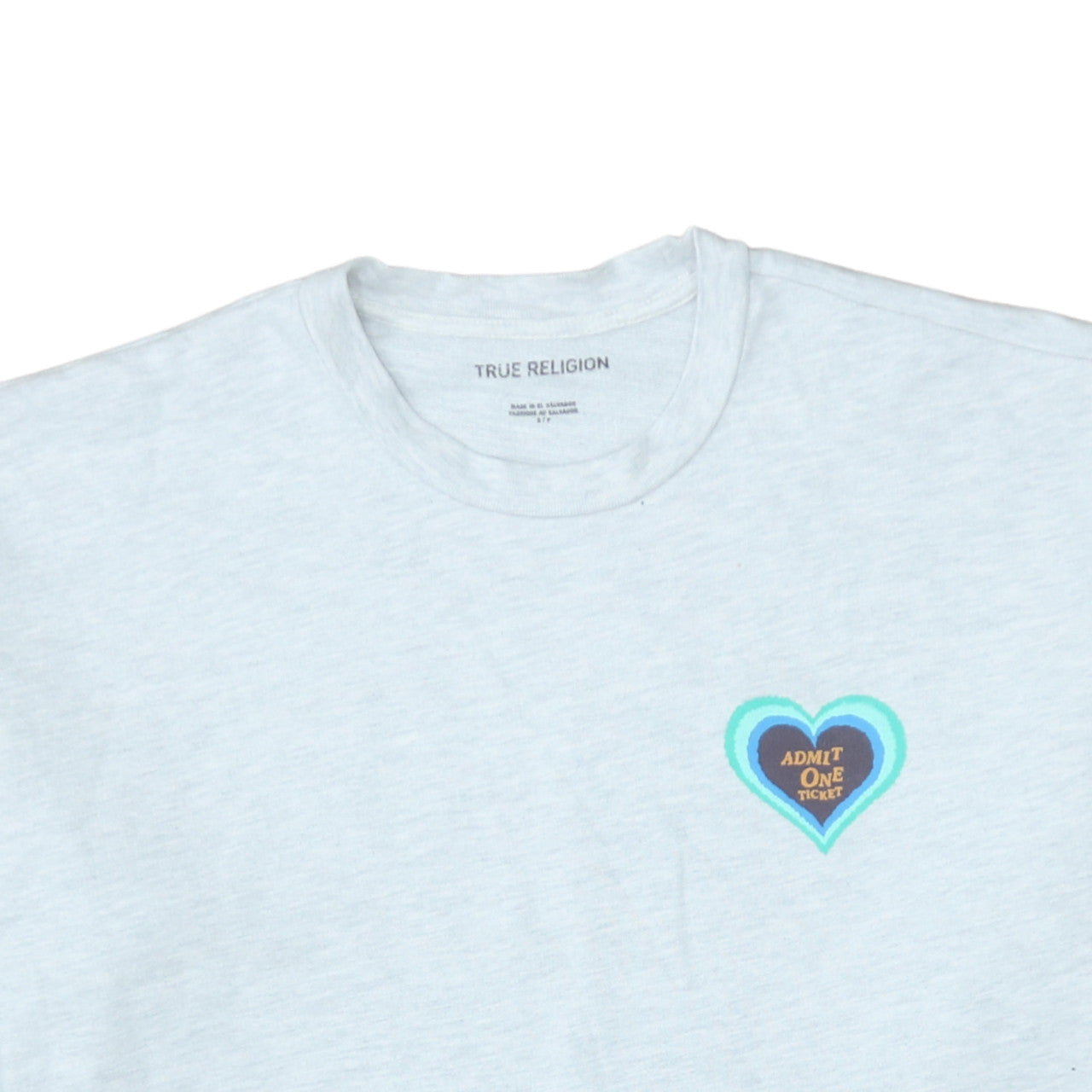 True Religion Men's Grey Heart Graphic Cotton T-Shirt Size S