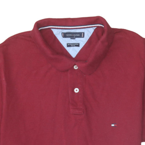 Tommy Hilfiger Men's Red Slim Fit Cotton Polo Shirt Size L