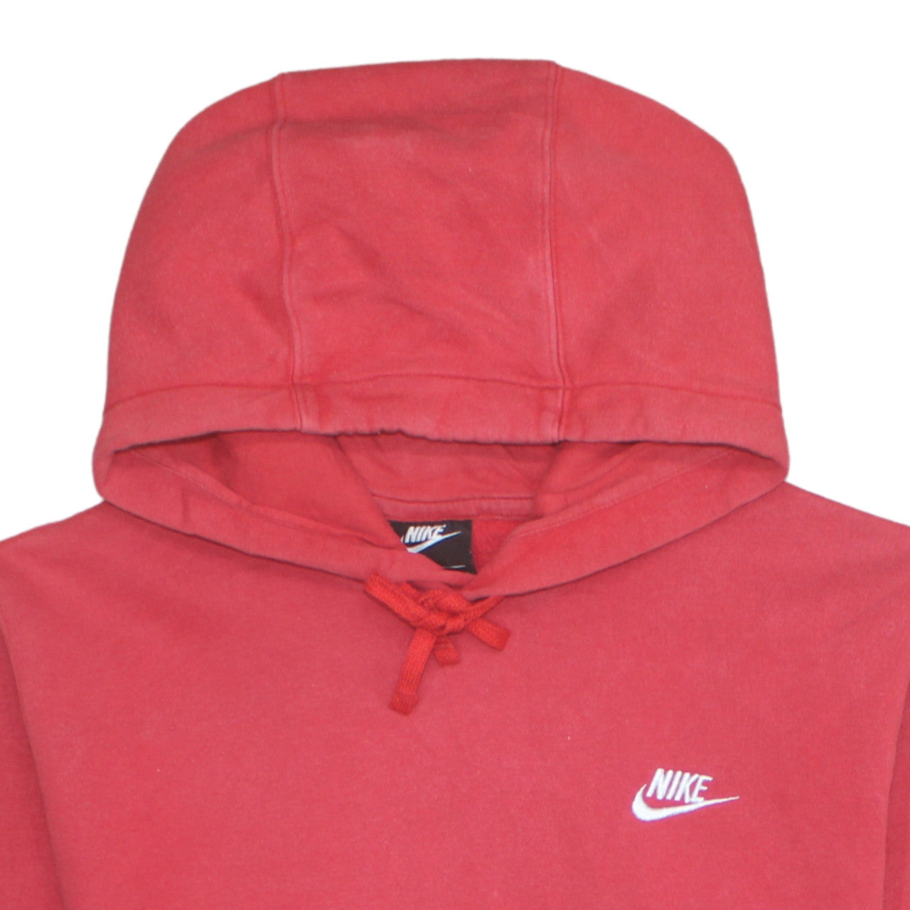 Nike Men's Red Pullover Hoodie Small Logo Fleece Sweatshirt