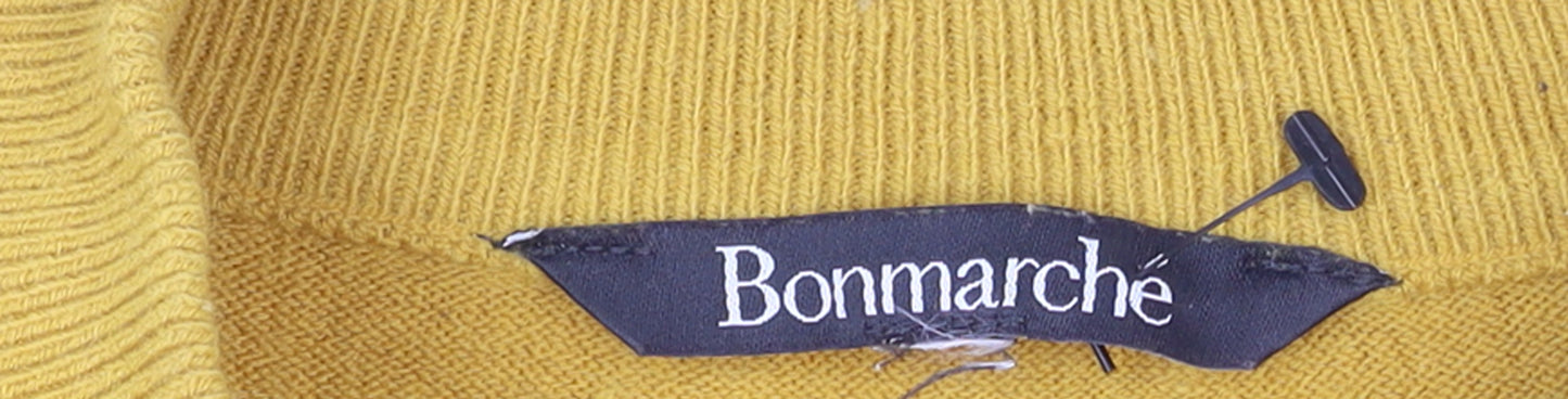 Bonmarche Women Yellow Acrylic Mock Neck Pullover Jumper Size 24/26