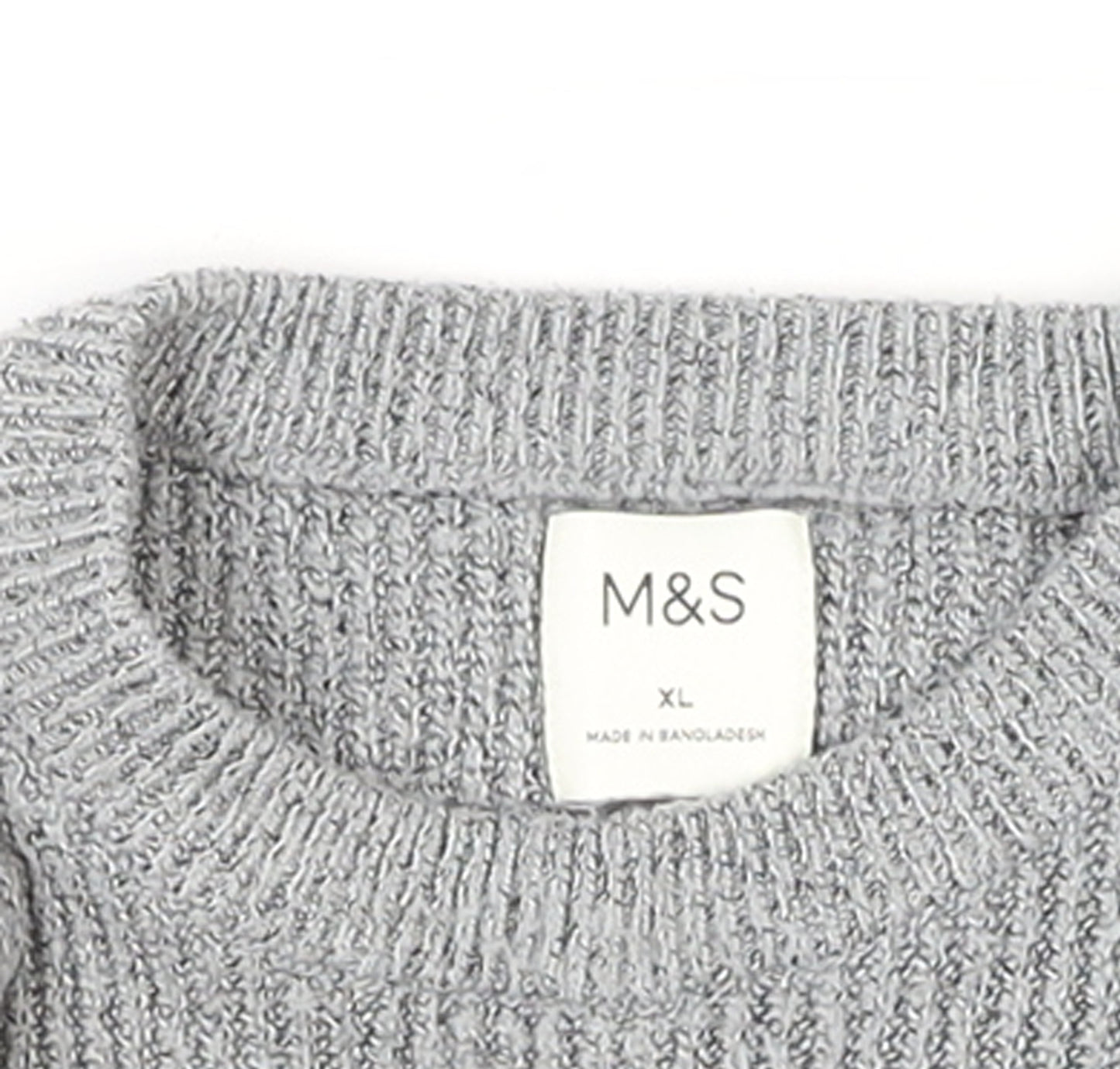 Marks and Spencer Women Grey Chunky-Knit Wool Blend Jumper XL