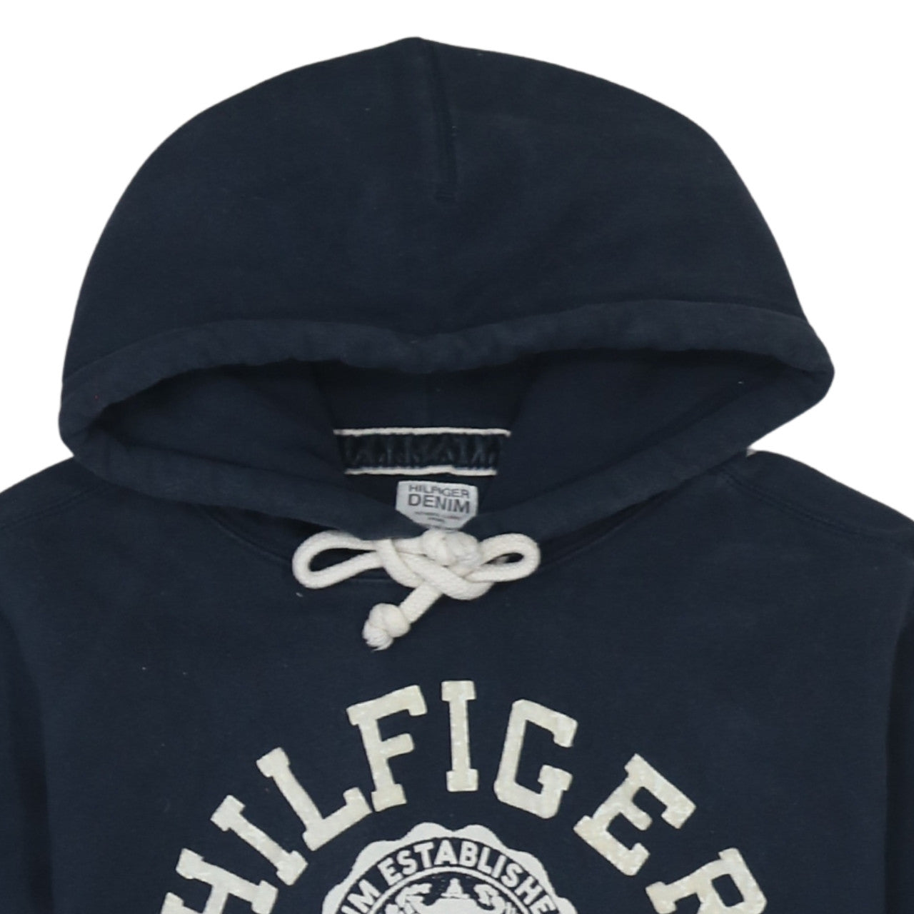 Hilfiger Denim Men's Blue Pullover Hoodie Medium Logo Print
