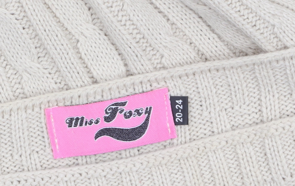Miss Foxy Women’s Beige Cable-Knit Plus Size Jumper 20-24 Acrylic