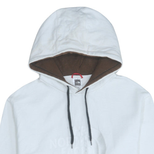 The North Face Men's White XL Pullover Hoodie with Logo Detail