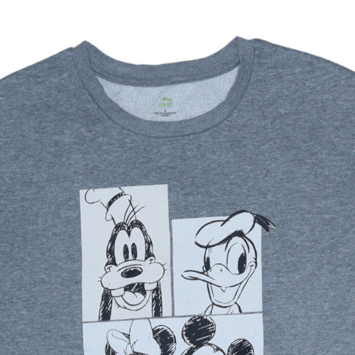 Disney Women's Grey Sweatshirt L Recycled Polyester Mickey & Friends