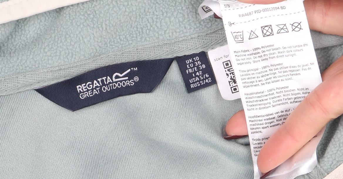 Regatta Great Outdoors Women Blue Full Zip Fleece Jacket UK 10