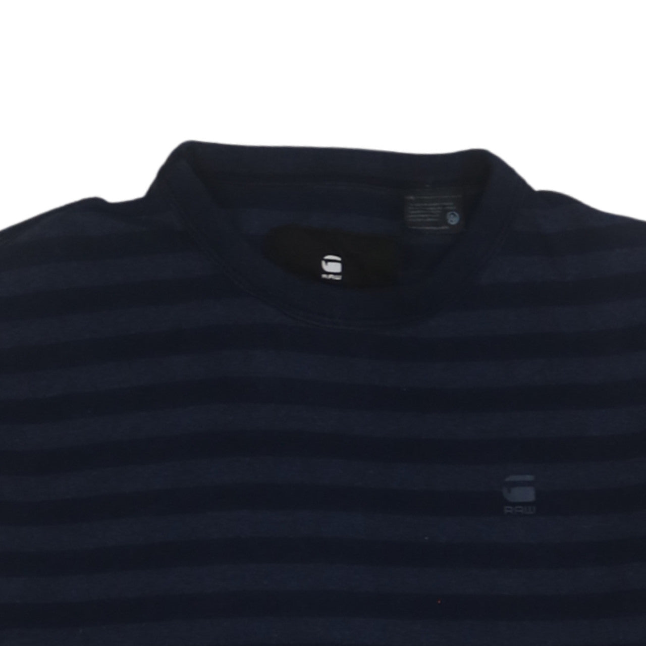 G-Star Raw Men's Blue Striped Slim Fit Cotton T-Shirt M