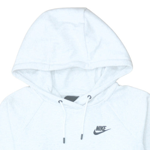 Nike Womens White XS Pullover Hoodie Sweatshirt Cotton Blend