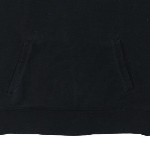 FILA Men's Black Pullover Hoodie Size M Logo Fleece Sweatshirt