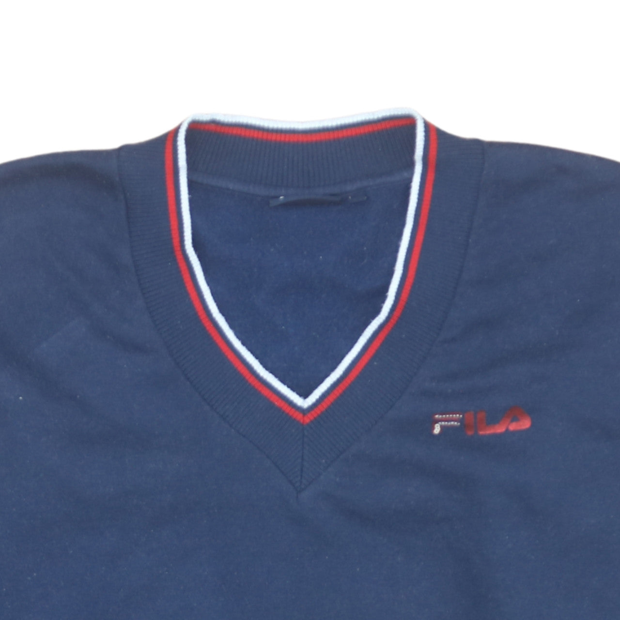 FILA Men’s Blue Pullover V-Neck Sweatshirt M Regular Fit