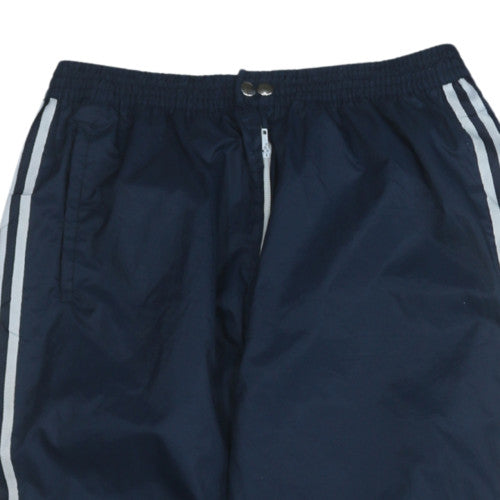 adidas Boys Blue Side Stripe Lightweight Track Trousers Size L