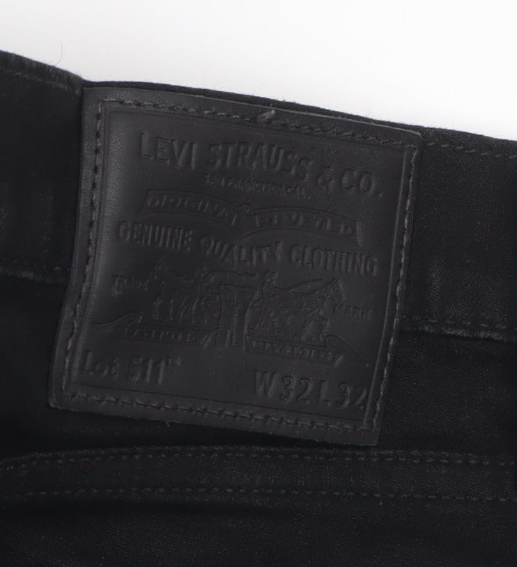 Levi’s Men’s Black Slim 511 Jeans W32 L32 Denim Cotton Blend