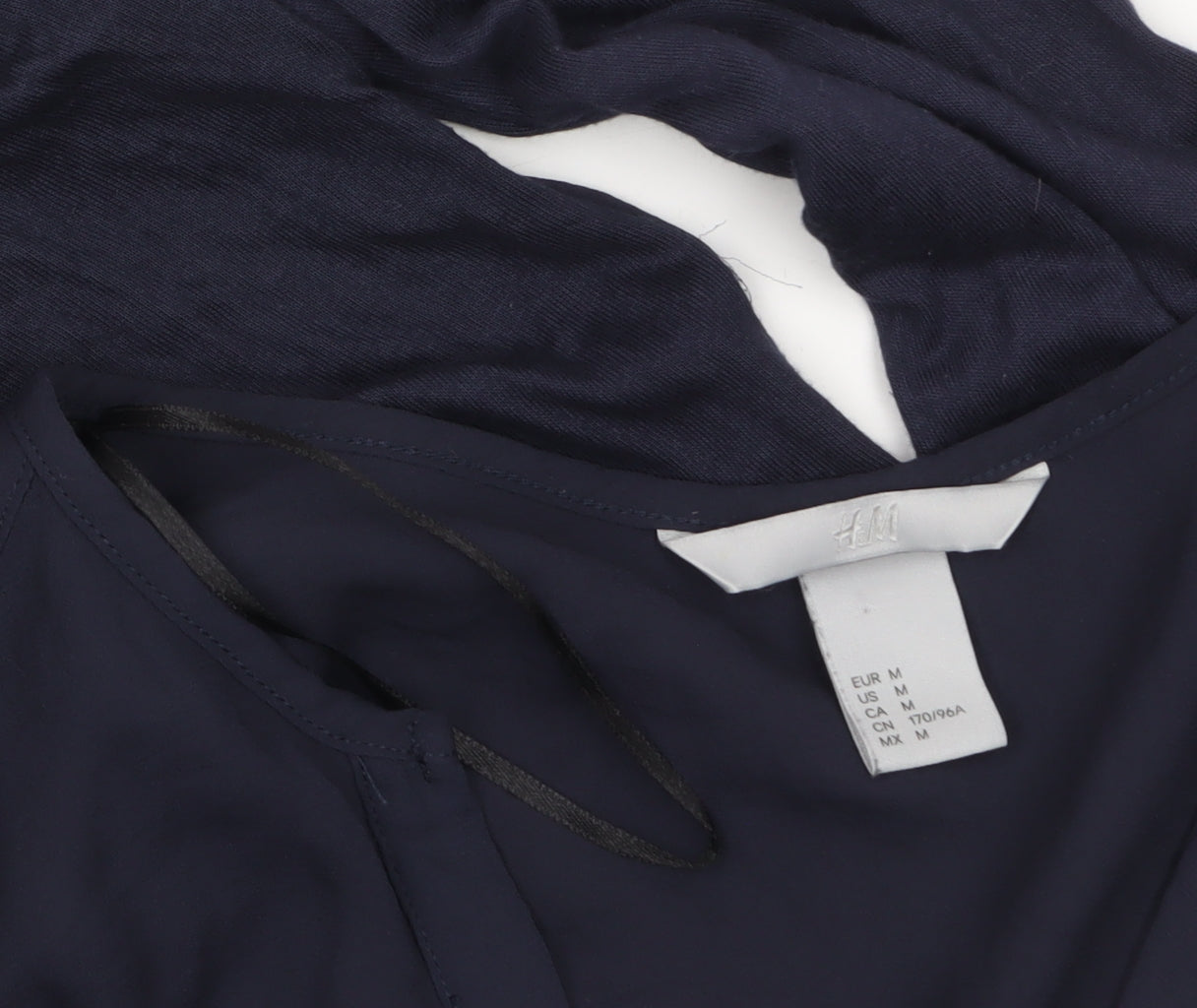 H&M Women's Blue V-Neck Long Sleeve Blouse Size 12