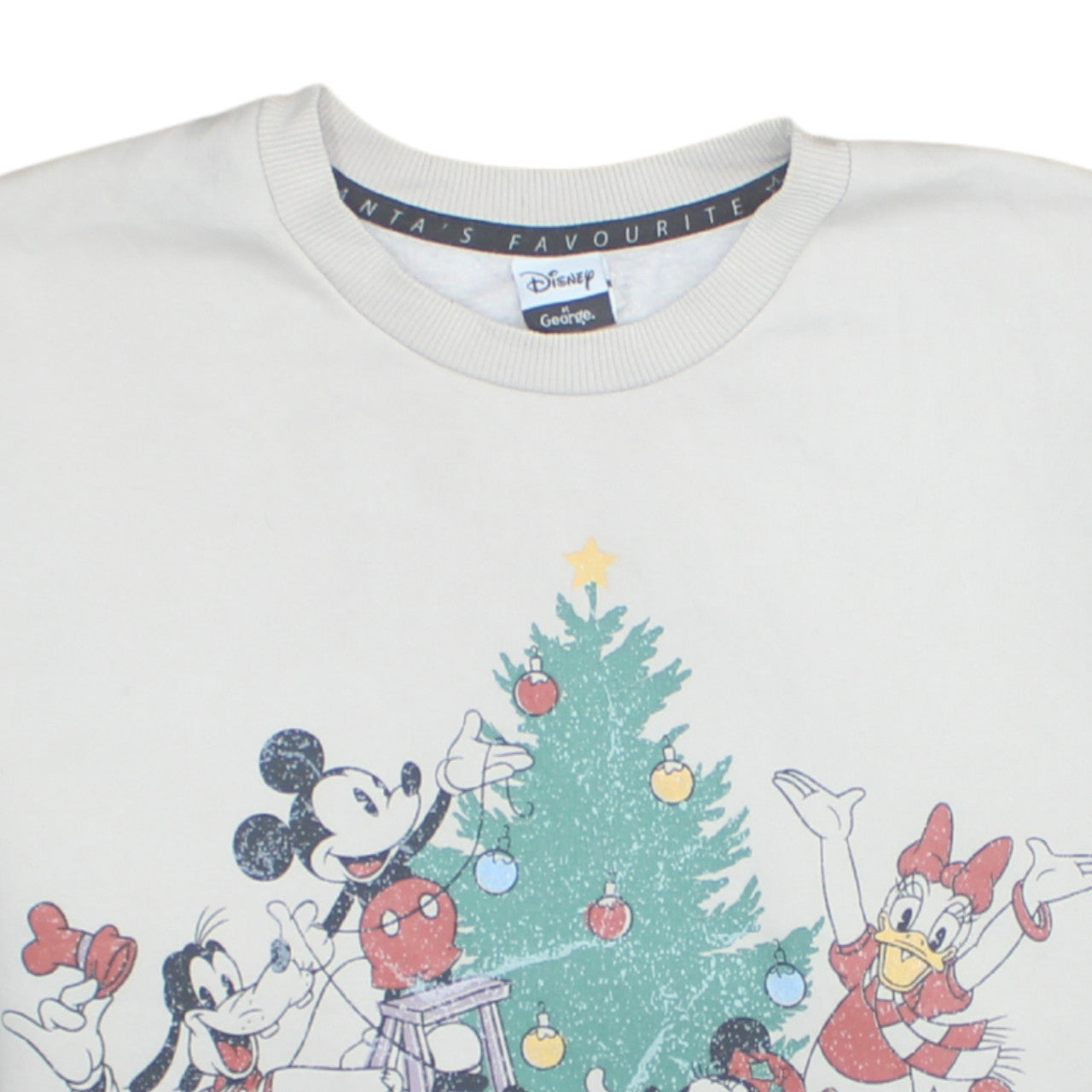 Disney at George Women's White Christmas Sweatshirt Size S 8-10