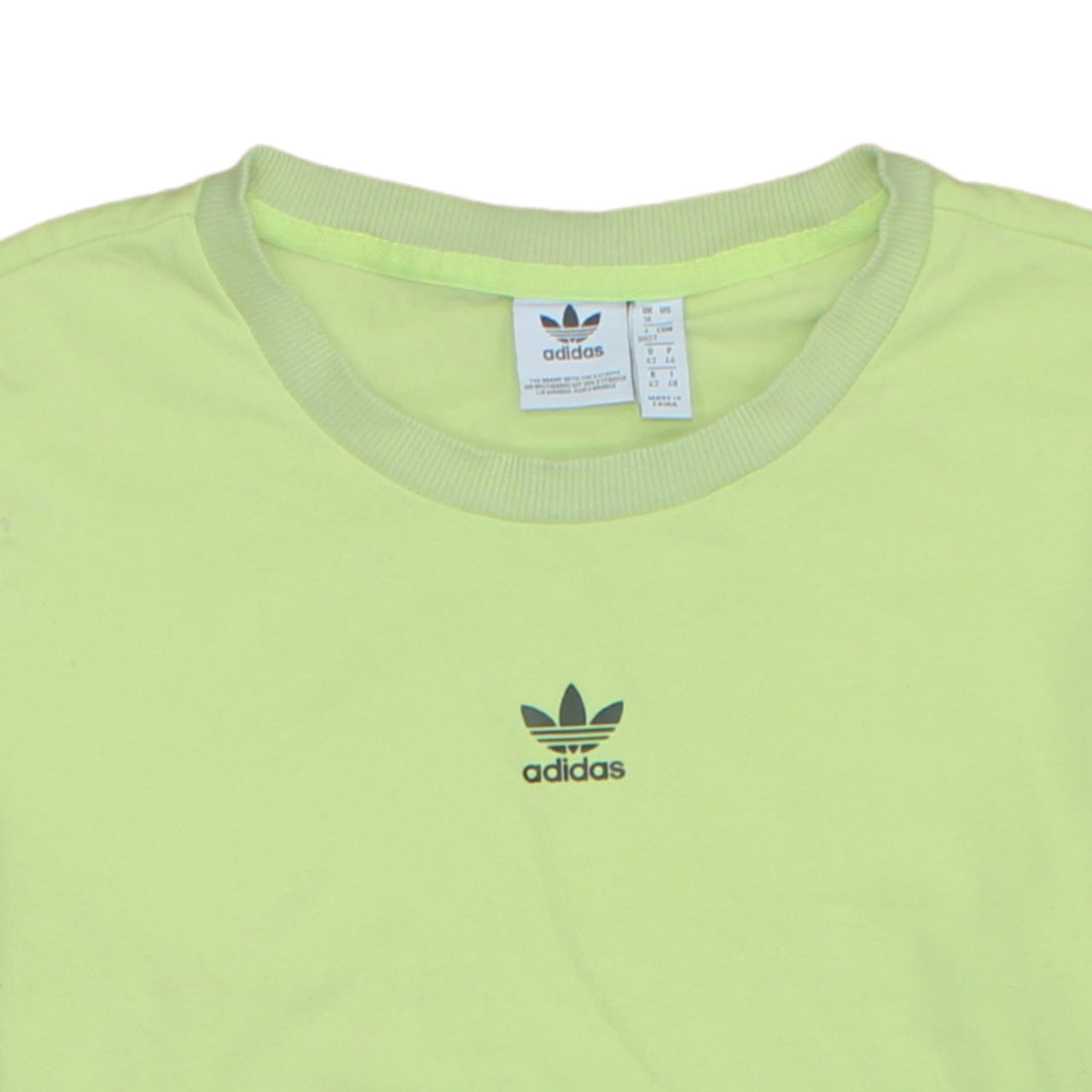 Adidas Womens Lime Green Long Sleeve Crew Neck Sweatshirt UK 16