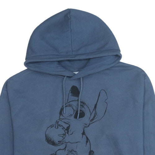 Disney Women Blue Stitch Hoodie Medium UK 12/14 Pullover Cotton Blend