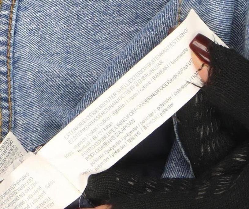 Pull & Bear Women Blue Denim Mid-Length Basic Jacket Size 12