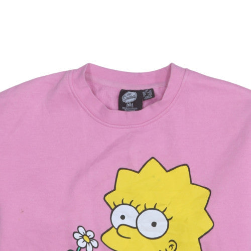Primark Women Pink Lisa Simpson Sweatshirt XS Crew Neck Cotton