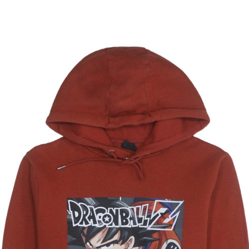 Dragon Ball Z Men's Brown Pullover Hoodie XS Anime Graphic Fleece