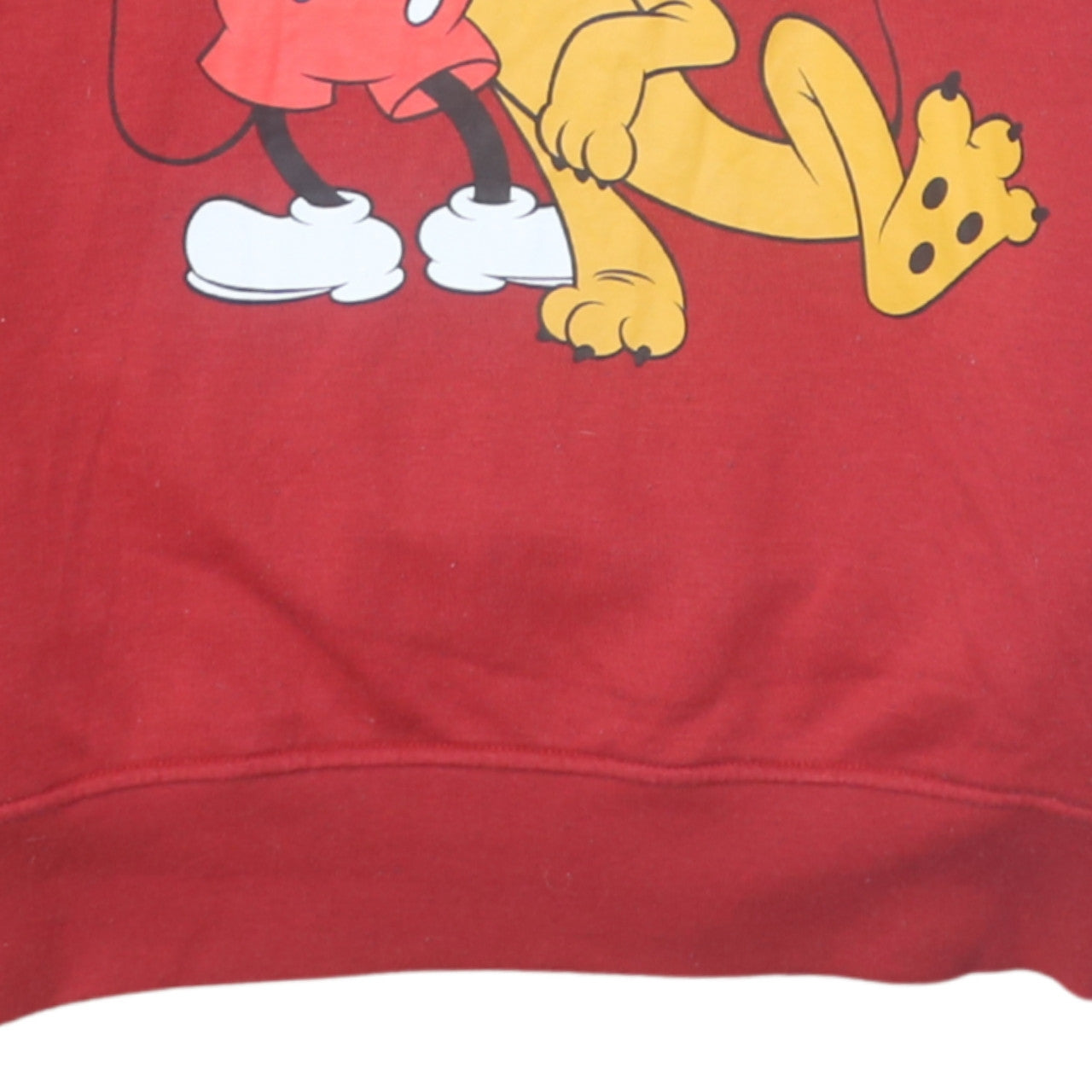 Disney Primark Womens Red Mickey & Pluto Pullover Hoodie Size 2XS