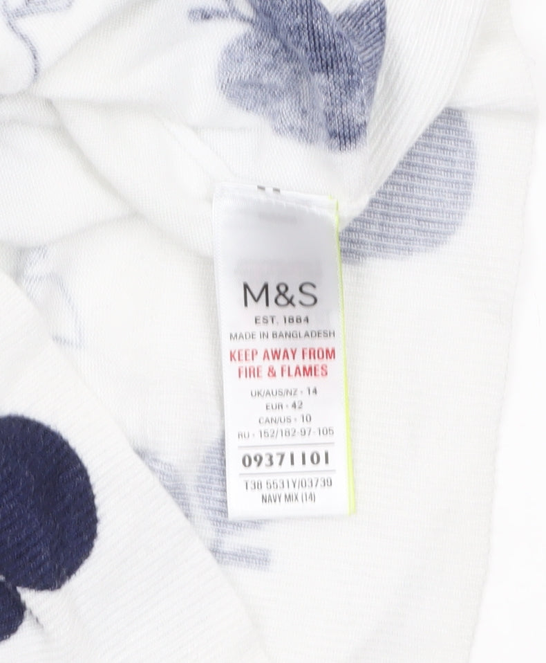 Marks and Spencer Women’s White Apple Knit Pullover Jumper Size 14
