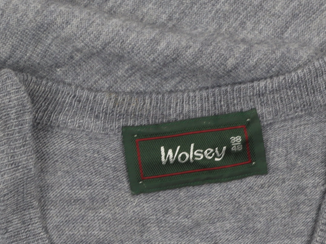 Wolsey Men's Grey Wool V-Neck Sleeveless Vest Jumper M Classic Fit