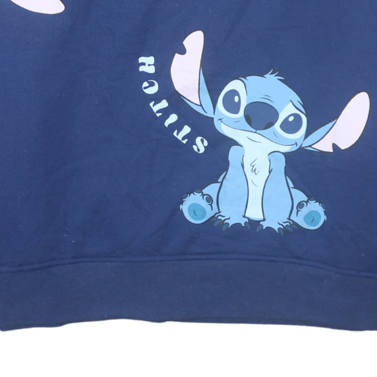 Disney Womens Blue Stitch Hoodie Size 12/14 Pullover Hooded Sweatshirt