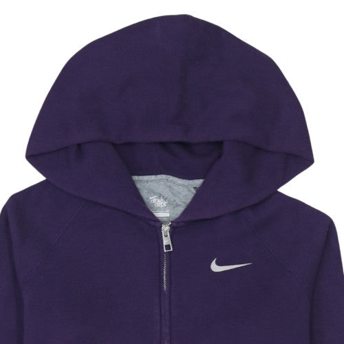Nike Women's Purple Full Zip Hoodie Small Cotton Blend