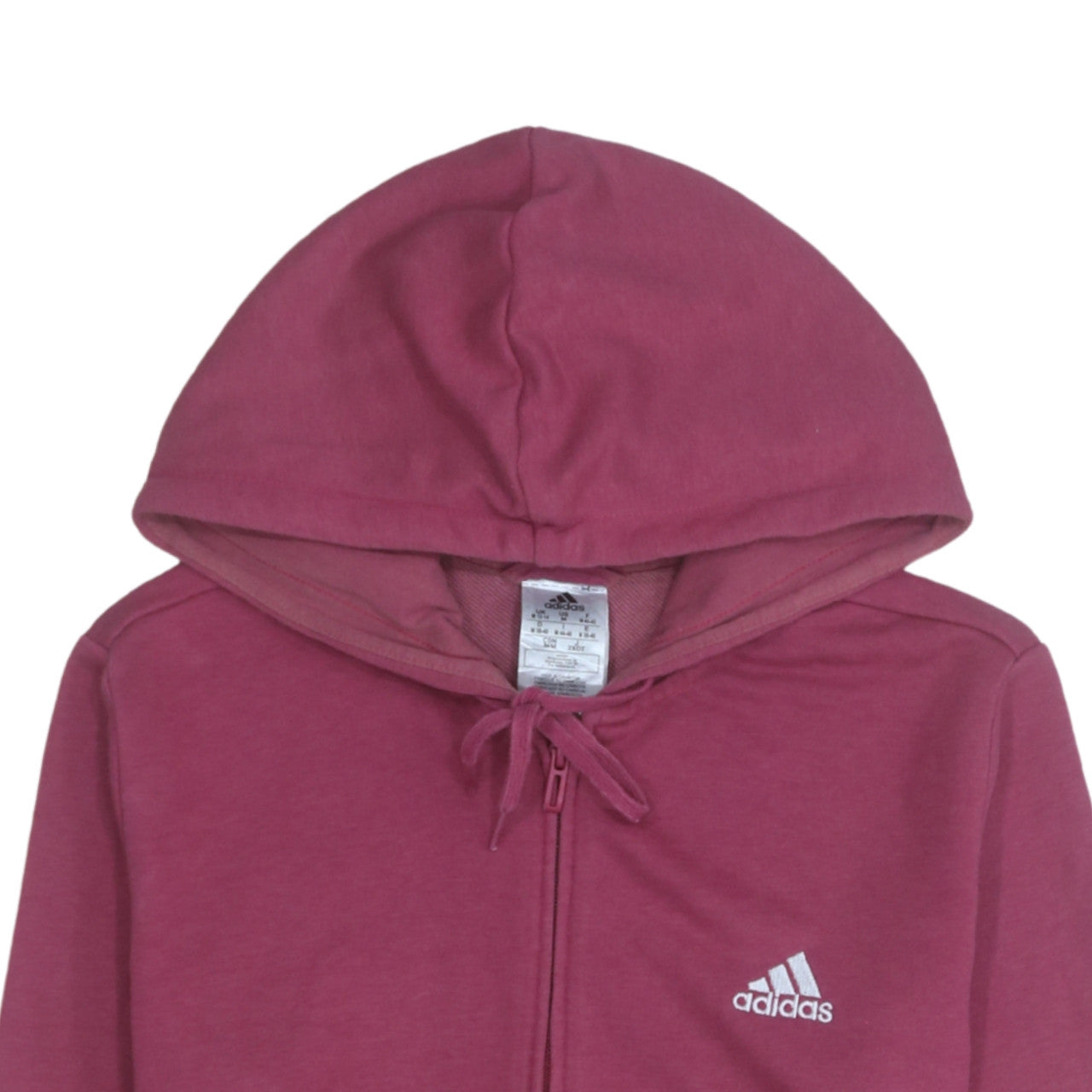 Adidas Women's Burgundy Full Zip Hoodie Size M 12-14 Casual Sportswear