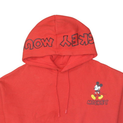Disney Women's Red Mickey Mouse Pullover Hoodie Medium